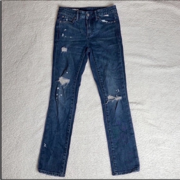 Gap Jeans Denim Ripped Distressed Paint splatter Size 24 x 27 custom - Picture 6 of 7